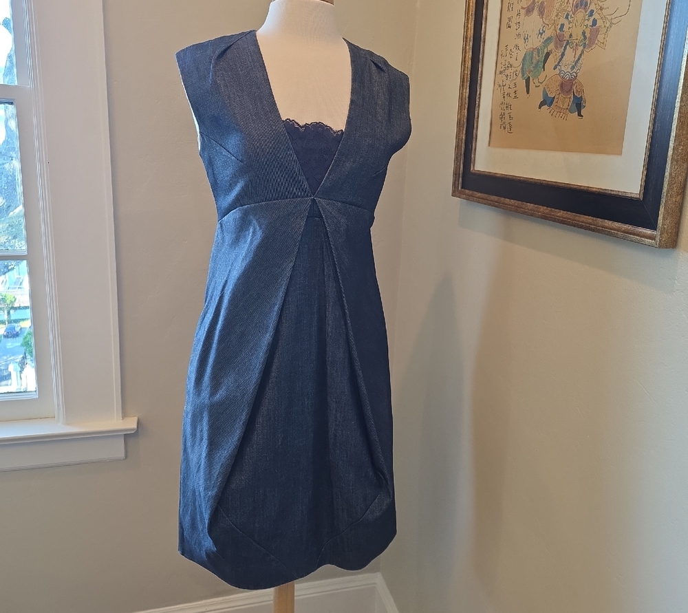 COS Indigo V-Neck Sleeveless Mini Dress